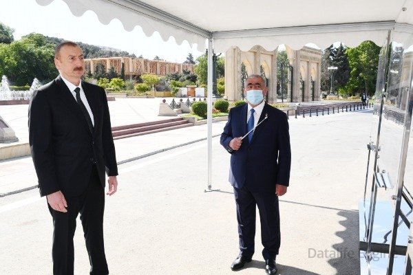 Prezident İlham Əliyev Bakıda yerüstü piyada keçidinin açılışında iştirak edib