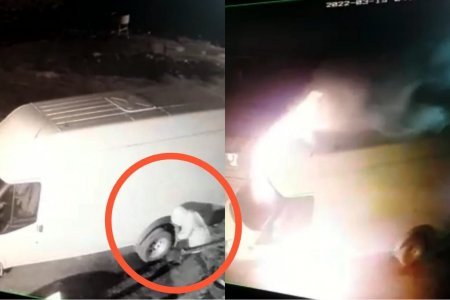 Bakıda yük avtomobilini yandırdılar - İş adamları arasında qarşıdurma (VİDEO)